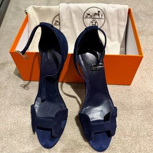 Hermes | Shoes | Hermes Premiere 7 Sandal Navy Size 38 | Poshmark